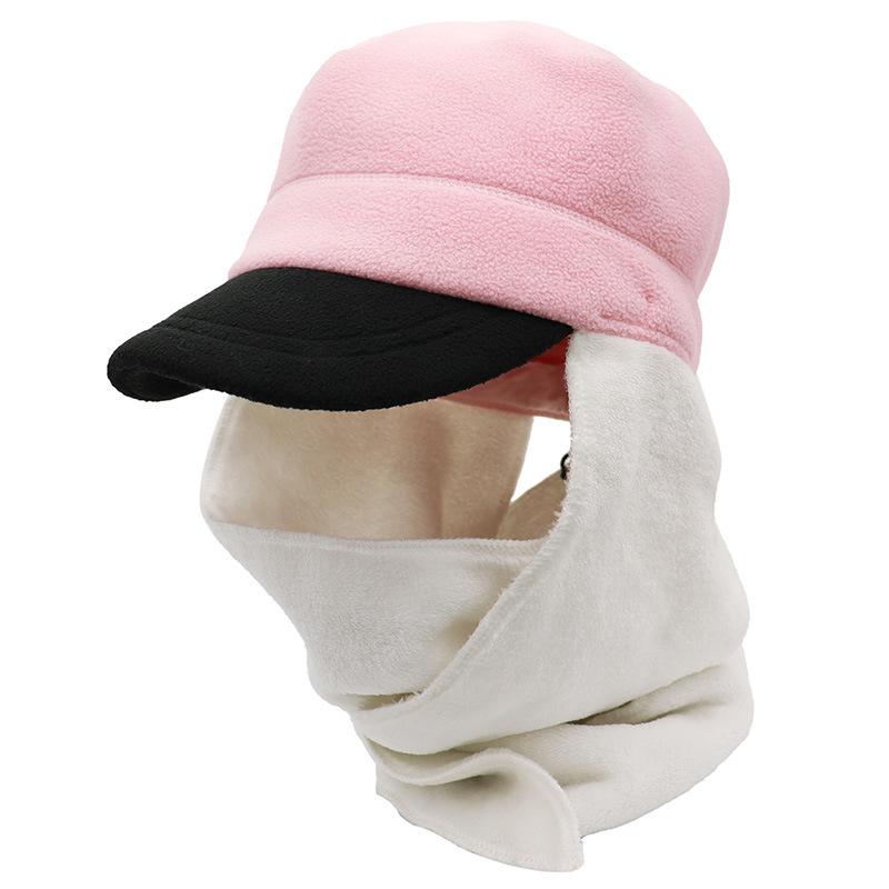 

Повседневный флисовый шарф для улицы, комплект из двух предметов: шапка и шарф, ветрозащитная и теплая зимняя шапка, ветровка, шарф интегрированный