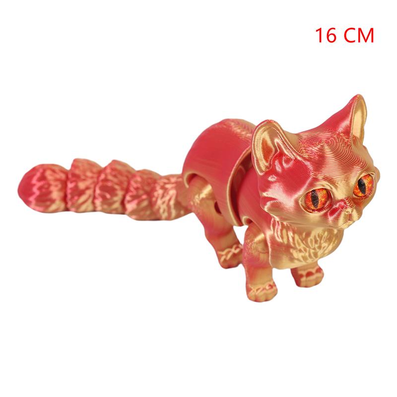 3D Printed Articulated Cute Cats Home Room Car Decorations Desktop Decorations Cartoon Simulated Cats Model Ornament Gifts