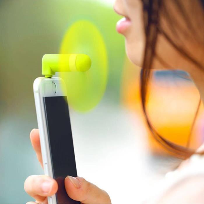 Mini ventilateur - Apple - Portable - USB - Vert - Diamètre 8,5 cm