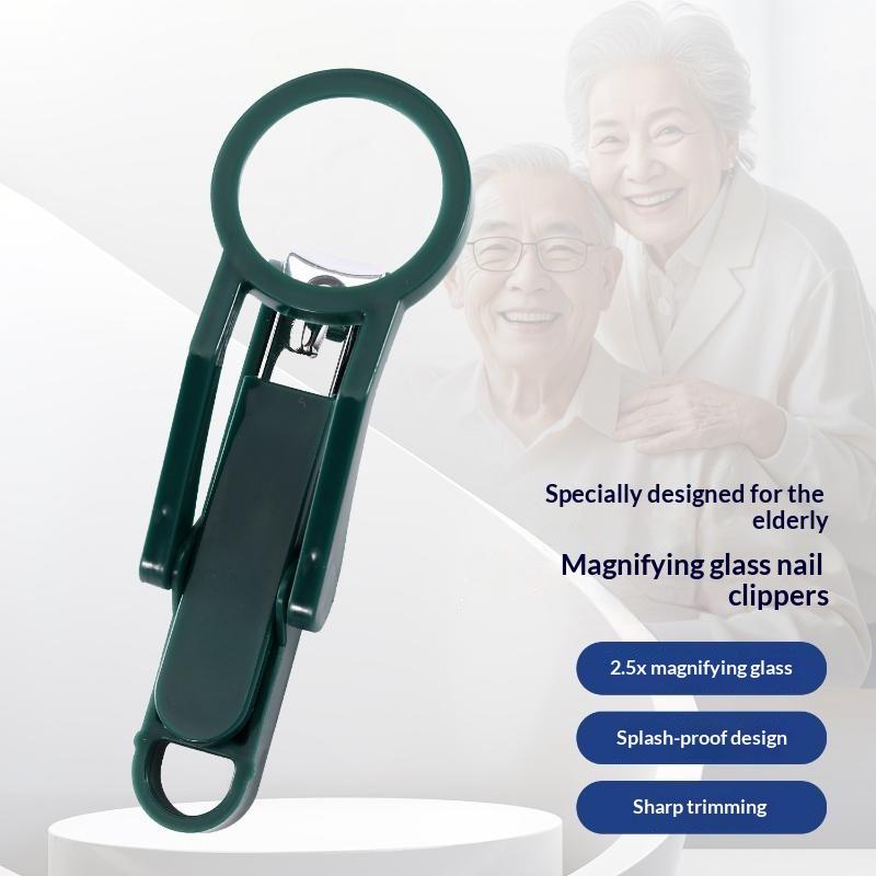 Magnifying Glass Nail Clipper Anti-Splash Non-Slip Large Nail Trimmer 1PC Suitable for Thick Nails Seniors Household Use