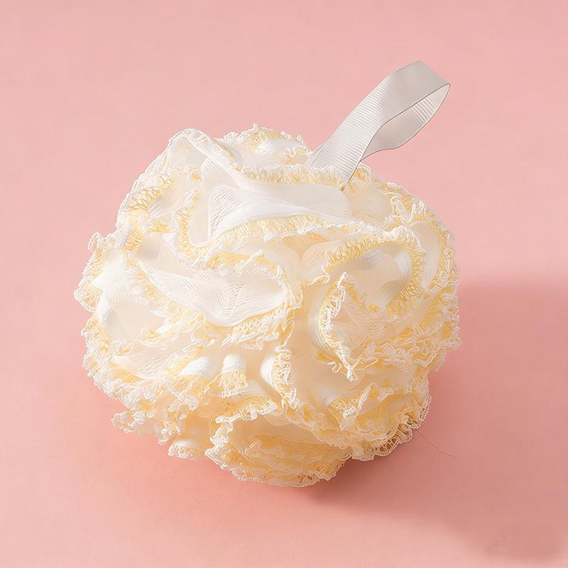 Xiaohongshu Super Soft Lace Bath Sponge - Large, Non-Shedding, Lathering Scrub Ball for Shower