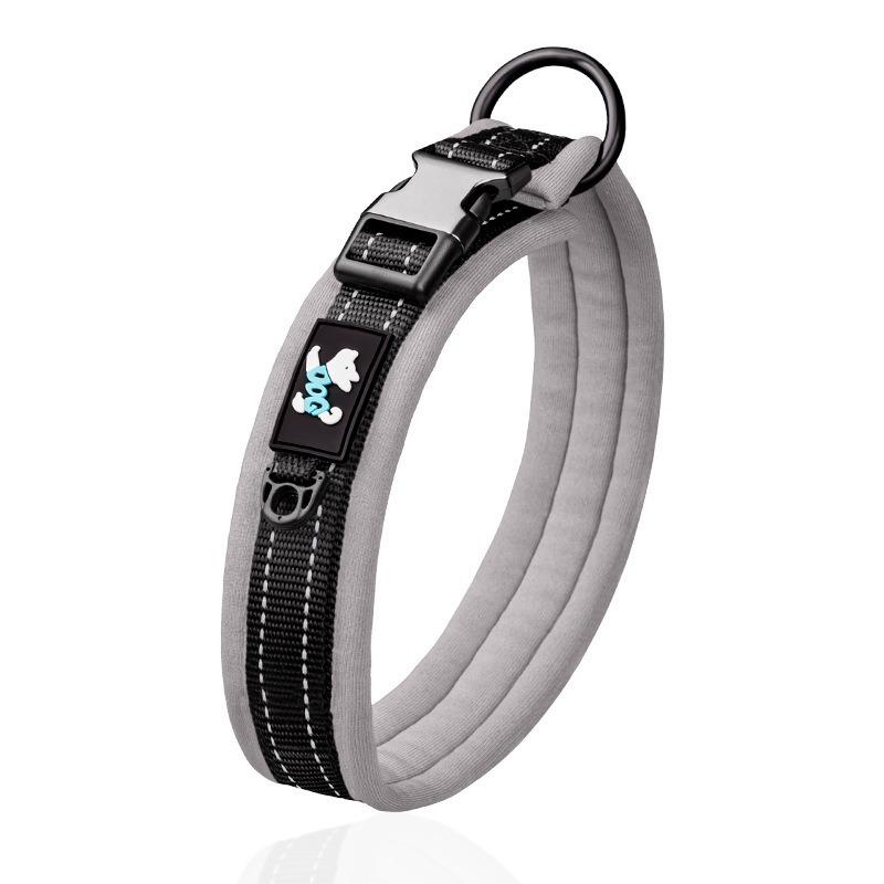 Pet Collar Adjustable Size Night Reflective Webbing Space Cotton Breathable Pet Collar