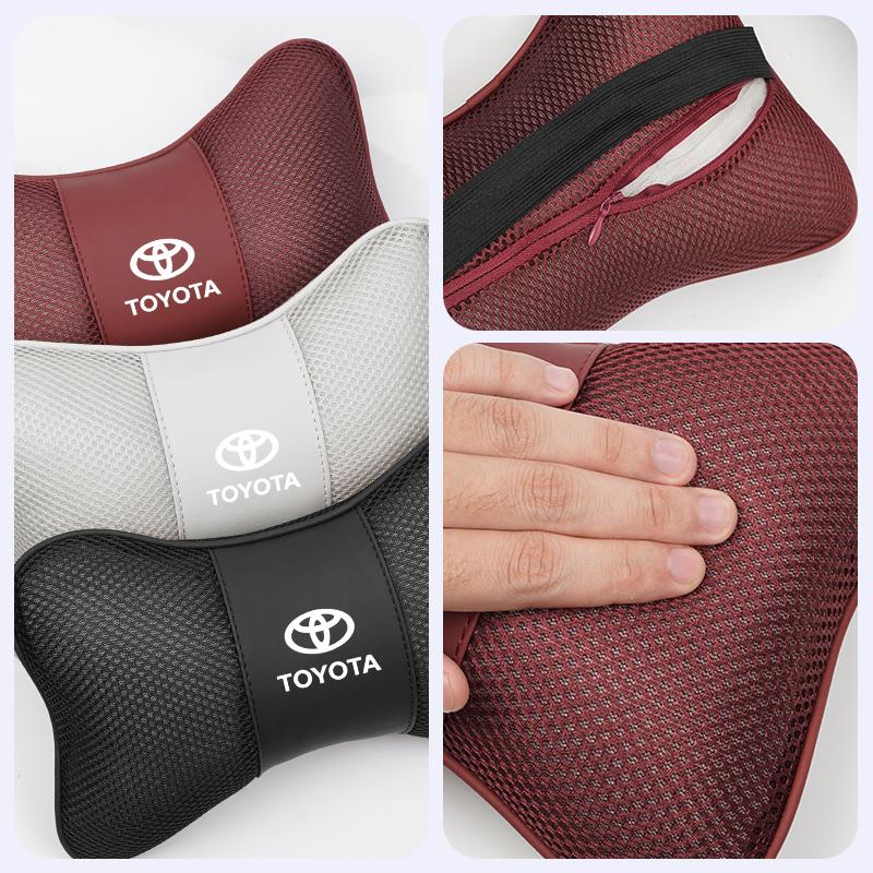 Car Headrest Breathable Ice Silk Neck Pillow For Toyota RAV4 LEVIN Hilux Aygo Yaris Ractis Corolla Camry CHR Auris Tacoma