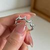 Korean Simple Geometric Wave Texture Finger Ring
