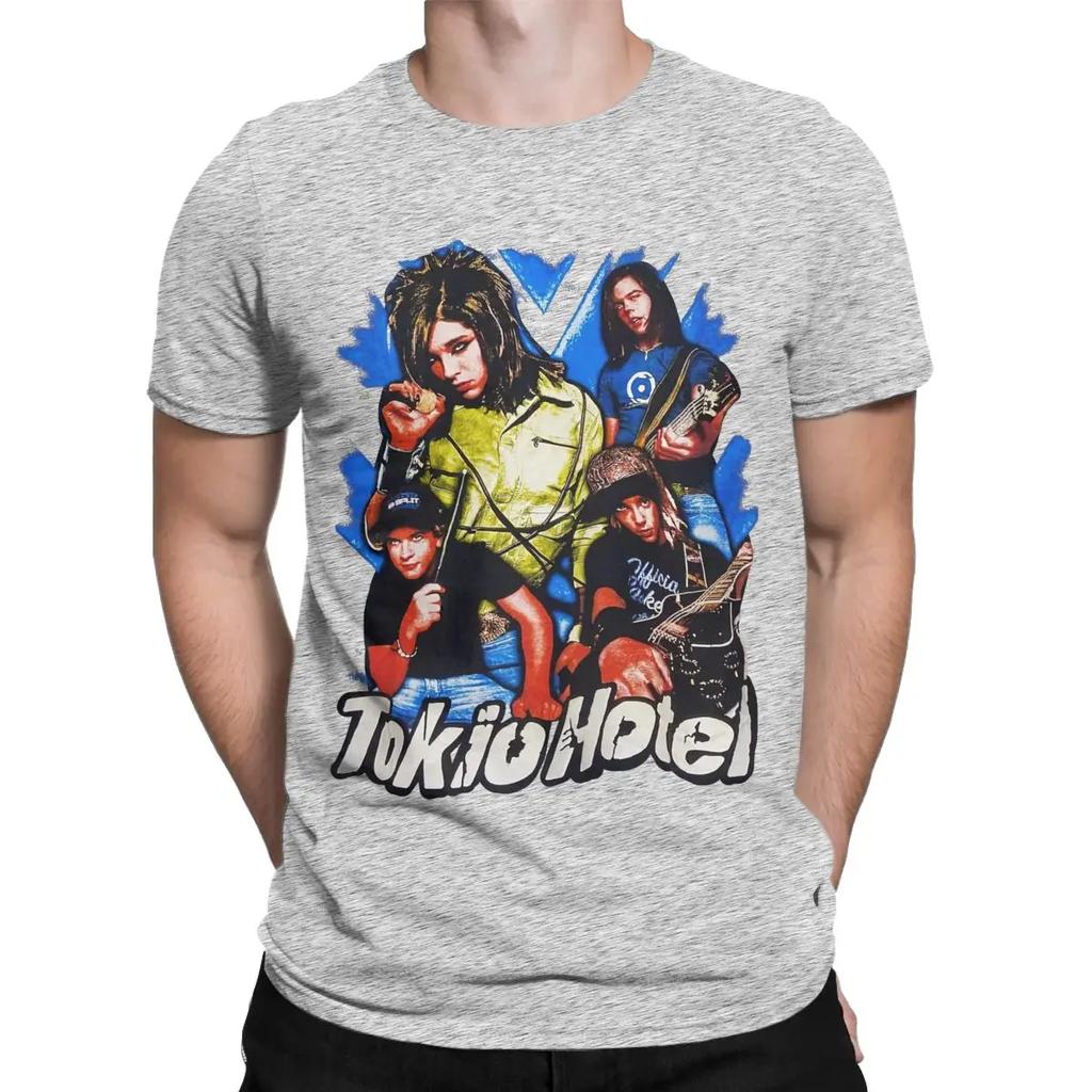 Men T-Shirt Tokio Hotel Poster Art Funny Cotton Tee Shirt Short Sleeve Bill Kaulitz T Shirts O Neck Clothing Birthday Present