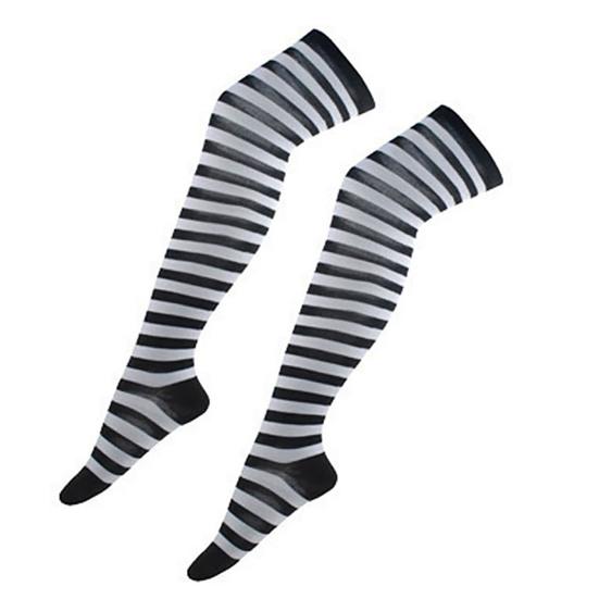 Girl's Sexy Striped Thigh High Long Socks Over The Knee Elastic Stockings