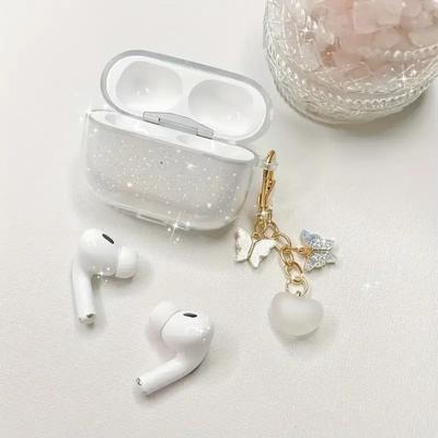 With Heart Butterfly Pendant Earphone Case TPU Protective Case for Airpods 1/2/3/4/pro/pro2