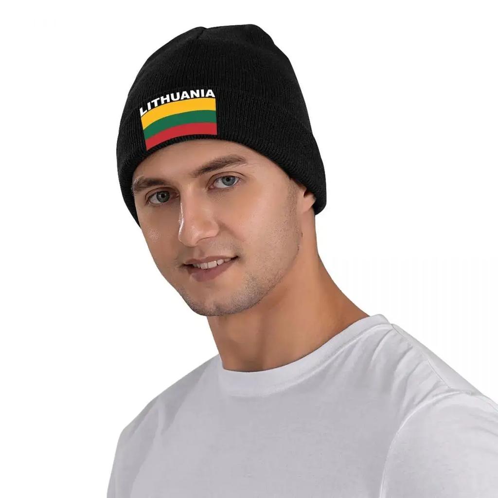 New Flag Of Lithuania Bonnet Hats Lithuanian Knit Hat Adult Unisex Retro Warm Beanie Hats Winter Kpop Design Cap