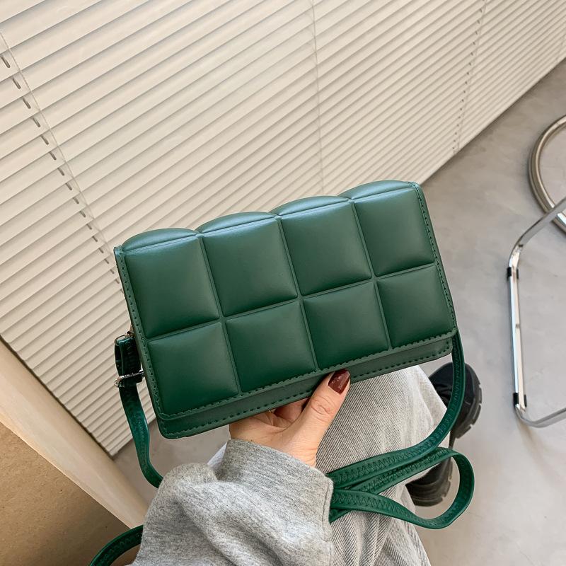 

Women Plaid PU Leather Small Square Shoulder Crossbody Purse зелений