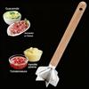 Kitchen Multi-Purpose Meat Mincer - Wooden Handle Food Masher, Sturdy for Meat, Potatoes, Chicken, Ideal for Home Kitchen and Restaurant Use