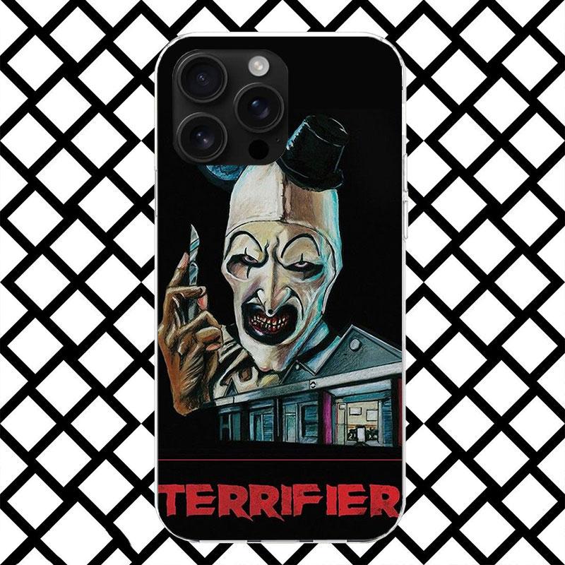 Horror Movie Terrifier Phone Case for iPhone 17 Air 16 16E 15 14 Plus 13 Mini 12 11 Pro Max 7 8 + SE 2020 Soft Cover Fundas 17 A