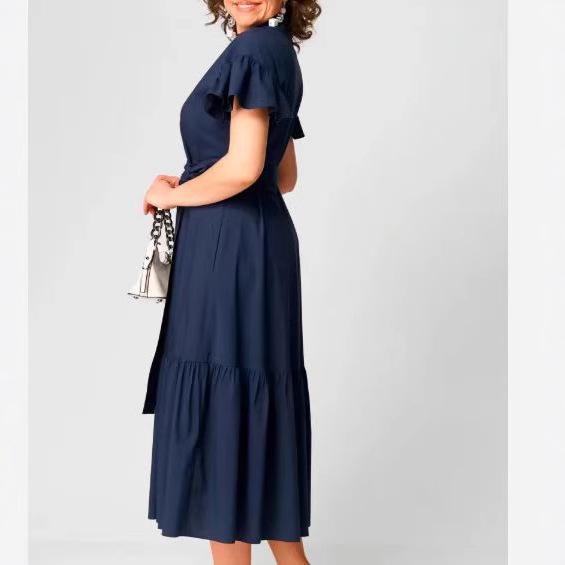 2025 Mid-Length Loose Fit Fashion Short-Sleeve Dress