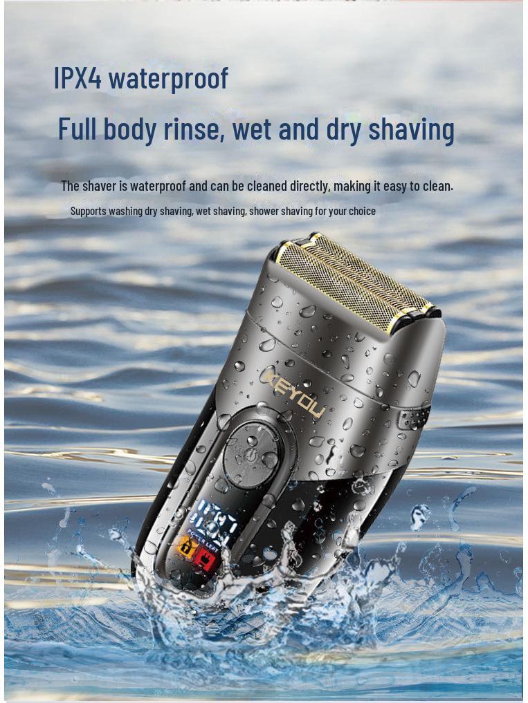 KY69 Dual-Layer USB Electric Bald Shaver with LCD Display