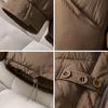 Winter Women Short Padded Coat Stand Collar Warm Three Button Chinese Style Jacket