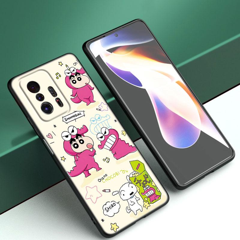 Cartoon C-Crayon Shinchan Schwarze Handyhülle für Xiaomi Mi 9 SE 8 10T 11 12 13 Lite 9T 11T 12S 12T 13T 14 Pro 5G NE 11i 12X