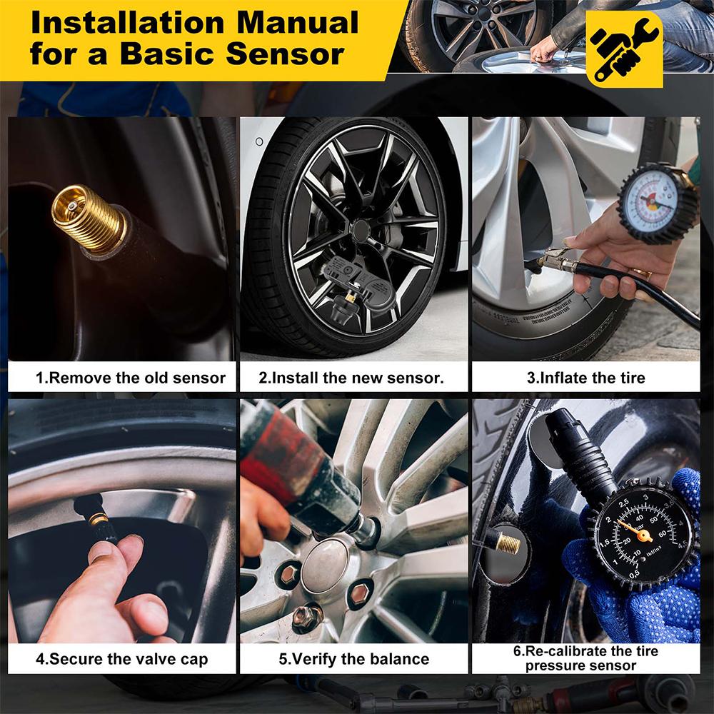 Car Tire Pressure Sensor Internal Sensors 315MHz LEEPEE TPMS Sensor Replacement Tire Pressure Monitoring System