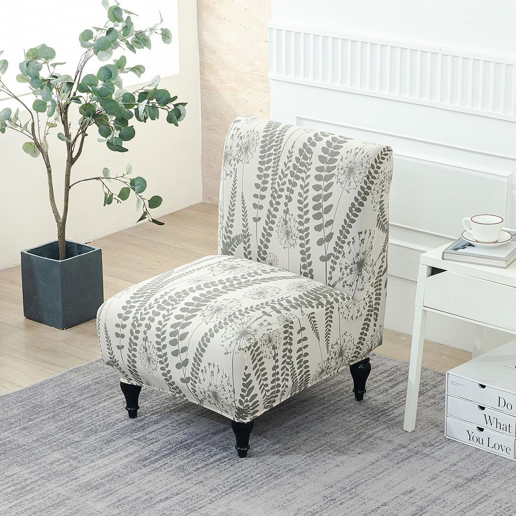 New Color Elastic Printing Armless Fat Chair Cover Amazon Hot Sale Single Armless Sofa Chair Cover
