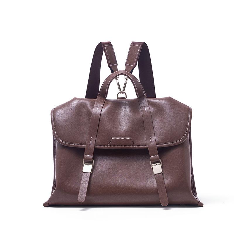 Yousong Gleiches Leder Rucksack Damen Retro Kristall Pflanzlich gegerbtes Rindsleder Tragbar Schulter Damen Tasche