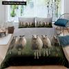Funny Sheep King Queen Bedding Set Kids Farm Animal Duvet Cover White Little Lamb Comforter Cover 2/3pcs Polyester Quilt Cover