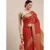 RANI SAAHIBA Women' Georgette Silk Resham Woven Saree With Blouse Piece (SSKR10187 Red)