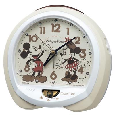 Clock Alarm Clock Table Clock Character Disney Mickey Mouse Minnie Mouse Disney Time Analog Ivory 130 X 140 X 96 Mm FD483C