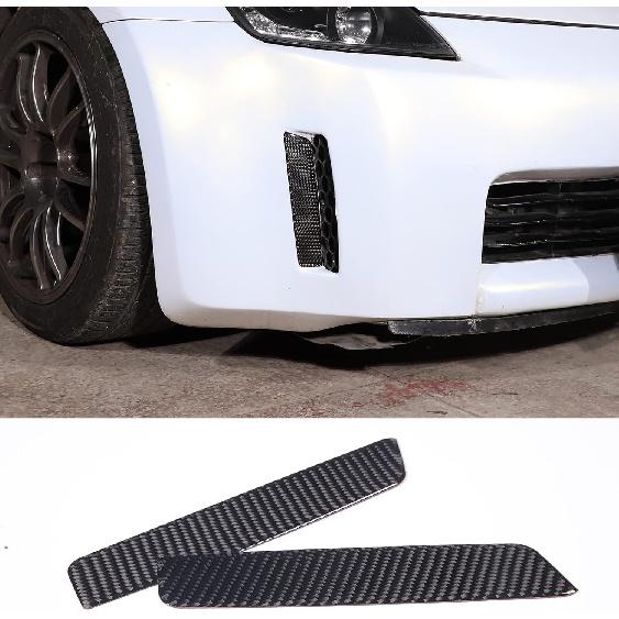 

Daeiclru Soft Carbon Fiber Car Front Bumper Side Air Outlet Trim Cover Sticker Compatible with Nissan 350z 2003-2006, Front Lip Air Inlet Side чёрный
