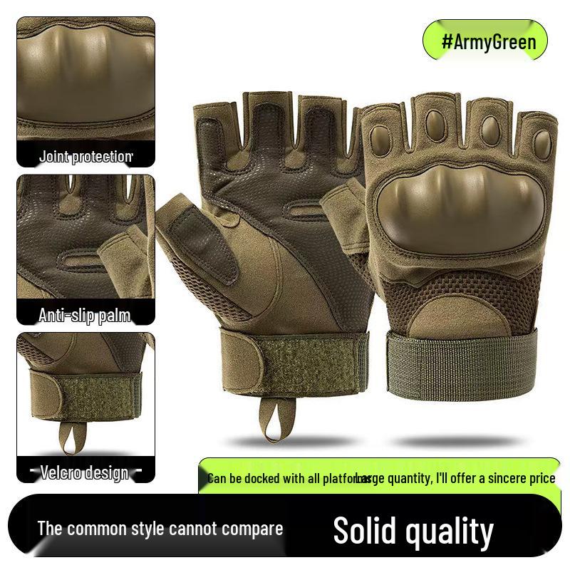 Men's Full-Finger Outdoor Tactical Gloves - Cut-Resistant, Wear-Resistant for Motorcycle Riding & Combat