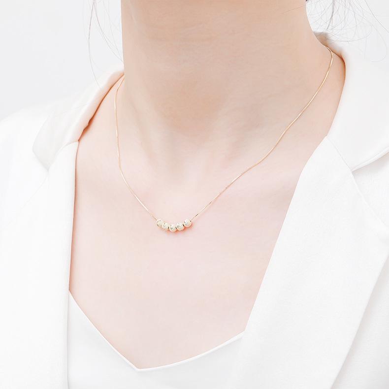 Shining Five Blessings Sterling Silver Choker Necklace - Versatile High-End Women's Clavicle Chain