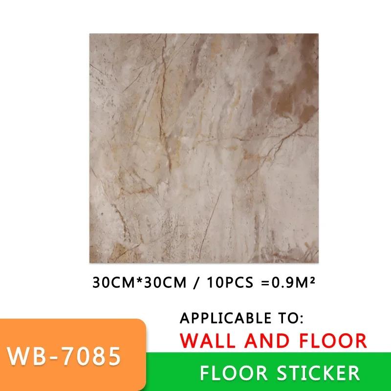 10pcs Thick Wall Sticker Self Adhesive Tiles Floor Stickers Marble Bathroom Ground Wallpapers waterproof PVC Bedroom living Room