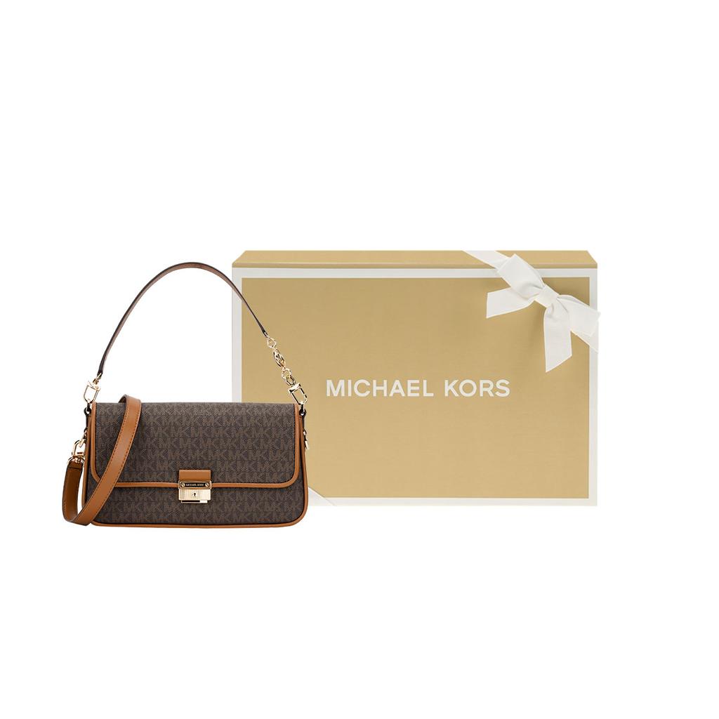 New MICHAEL KORS Bradshaw Cow Leather Baguette Bag, Shoulder Bag, Handbag Women's 30S1G2BL1B-252