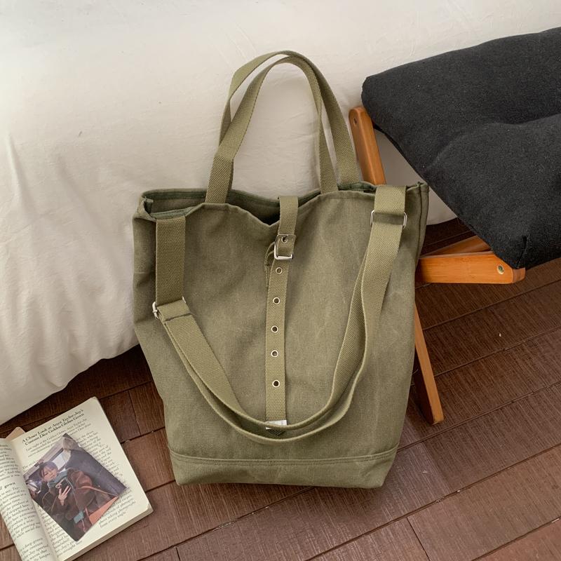 Borsa a Tracolla/Crossbody da Donna in Tela di Grande Capacità a Colore Singolo