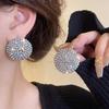 European & American Style Silver Needle Full Rhinestone Irregular Drop Earrings - Exquisite Luxury Design, Niche Fashion Versatile Earrings
