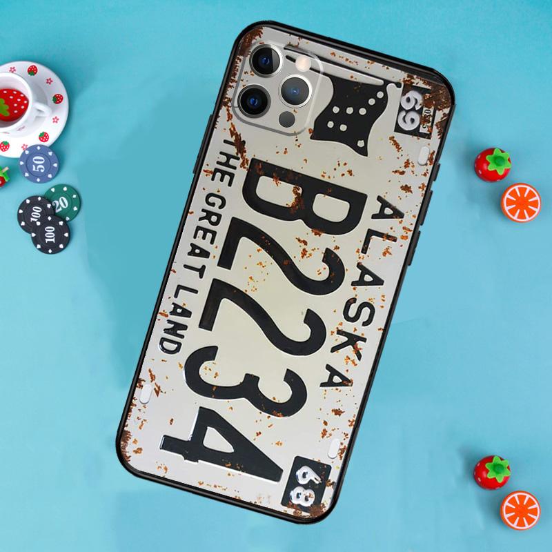 Retro Vintage License Phone Case For iPhone 17 Air 16 15 14 13 12 11 Pro Max 12 13 Mini 15 16 Plus 16e Cover Funda