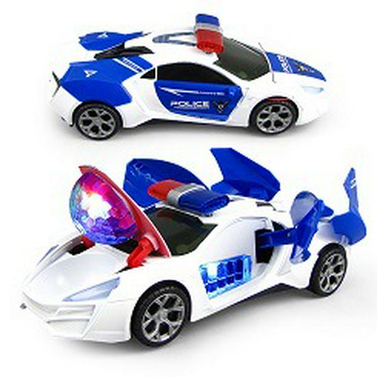 Electric Stunt Car: Colorful Music Lights, 4-Wheel Rotation, Auto Door Transform