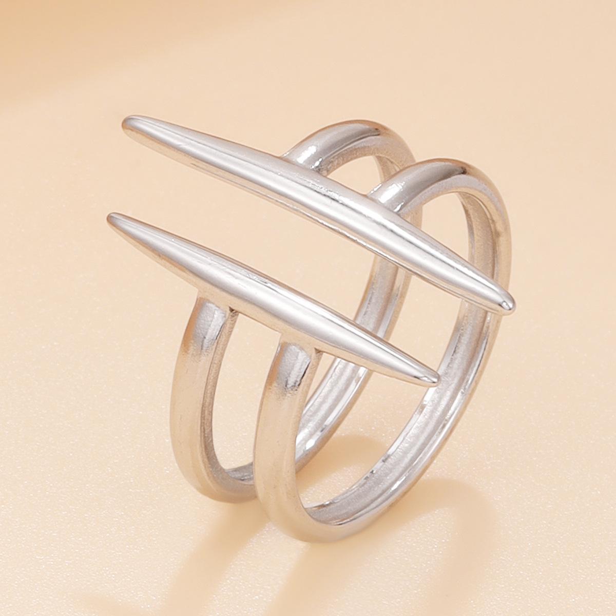 Asymmetrical Geometric 18K Gold-Plated Stainless Steel Ring