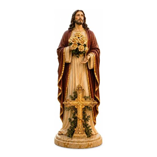 

Blessed Mother Garden Light Statue with Flower USB Lamp Ornament Weather-Resistant Glowing Rose Decorative Lamp for Outdoor A червоний