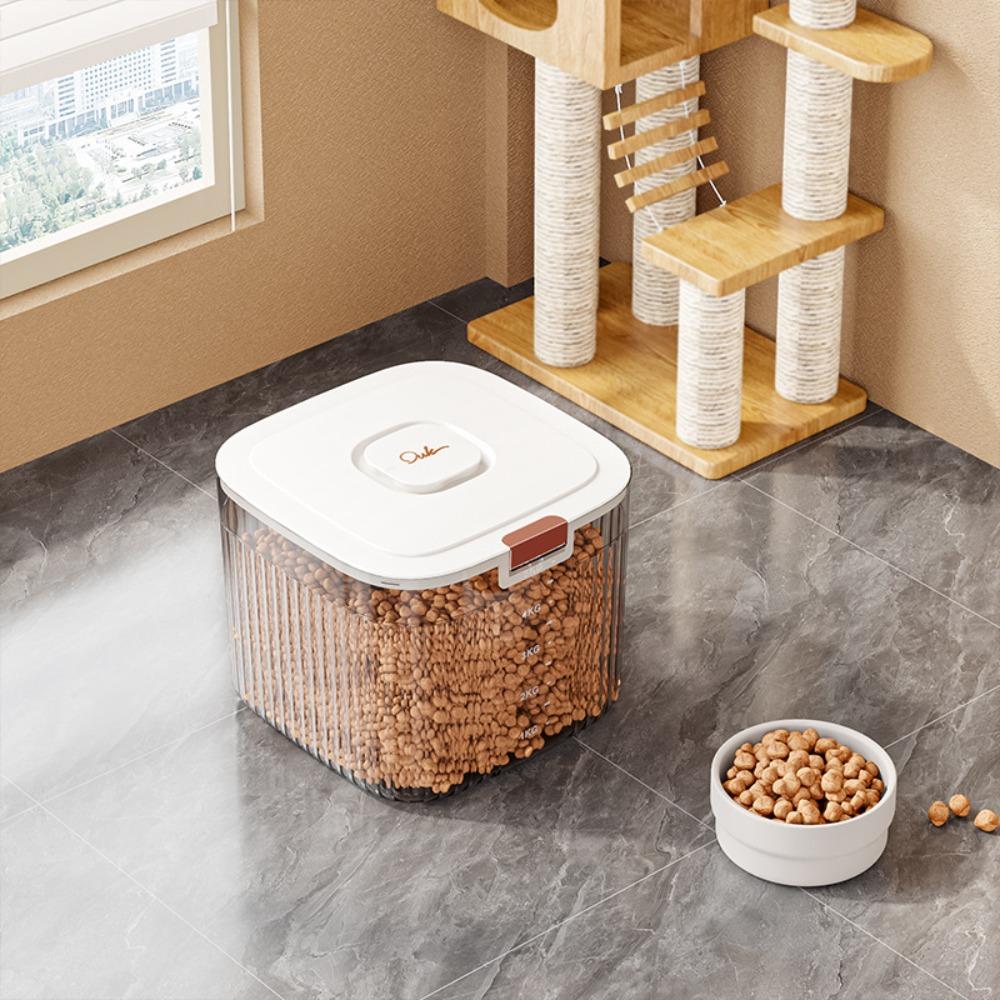 Sealed Dog Food Storage Container Transparent Pet Food Storage Barrel  Pet Supplies