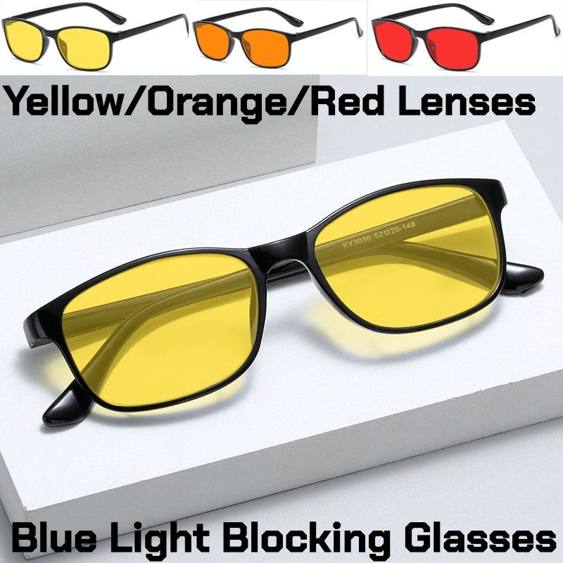 Men Women Watch Mobile Phones Blue Light Blocking Glasses Playing Computer Competitive Games Red/Yellow/Orange Lenses Goggles