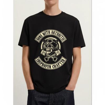 Funny Biker Skull “Sons With Arthritis” Ibuprofen Chapter T-Shirt