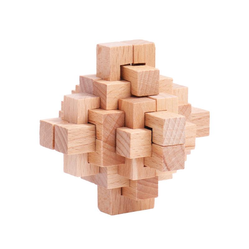 Luban Lock Classical Wood Puzzle Set for Kids - Mortise and Tenon Design