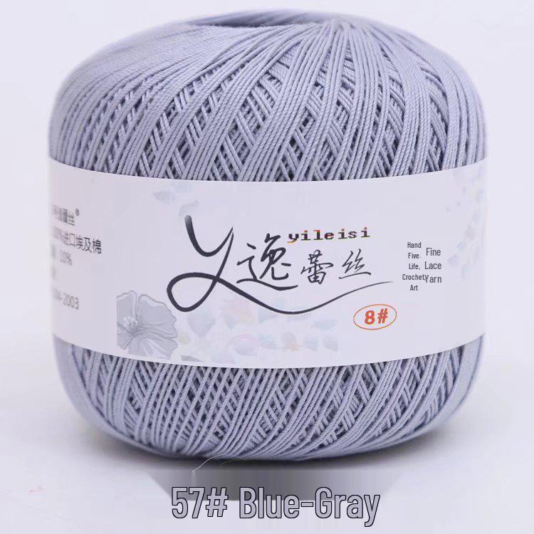 8# 100% Cotton Lace Yarn - 50g Ball, 400m, Strong Twist Crochet Thread for Hand-knitting, Flowers, Hats, and Cardigans - Free Shipping.