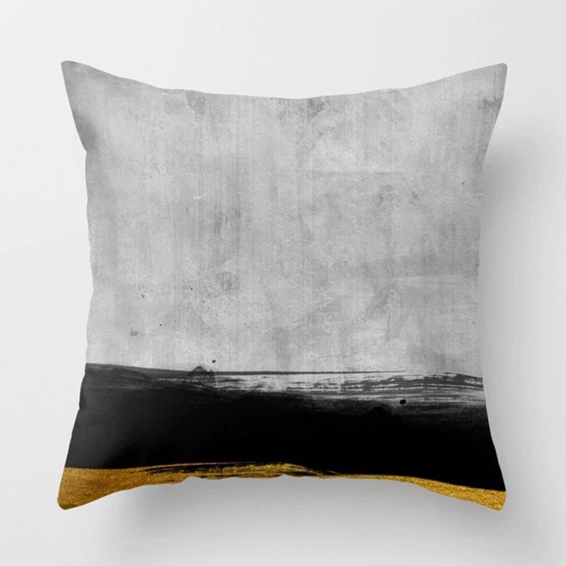 New Product Geometric Abstract Pillowcase Peach Leather Fleece Office Pillowcase Car Cushion Cover Waist Pillowcase