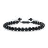 6mm Natural Stone Men Bracelets Charm Tiger Eye Black Beads Bracelet Braided Bangle Adjustable Charm Women Yoga Jewelry Pulseras