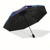 Planets, Space Theme Automatic Open/Close Umbrella, Portable 3 Fold Compact Umbrella for Men & Women, Valentine's Day Mother's Day Gift0725034
