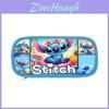 Stitch Blue Print Kids Pen Bag And Organizer With Durable Polyester Material For Students
