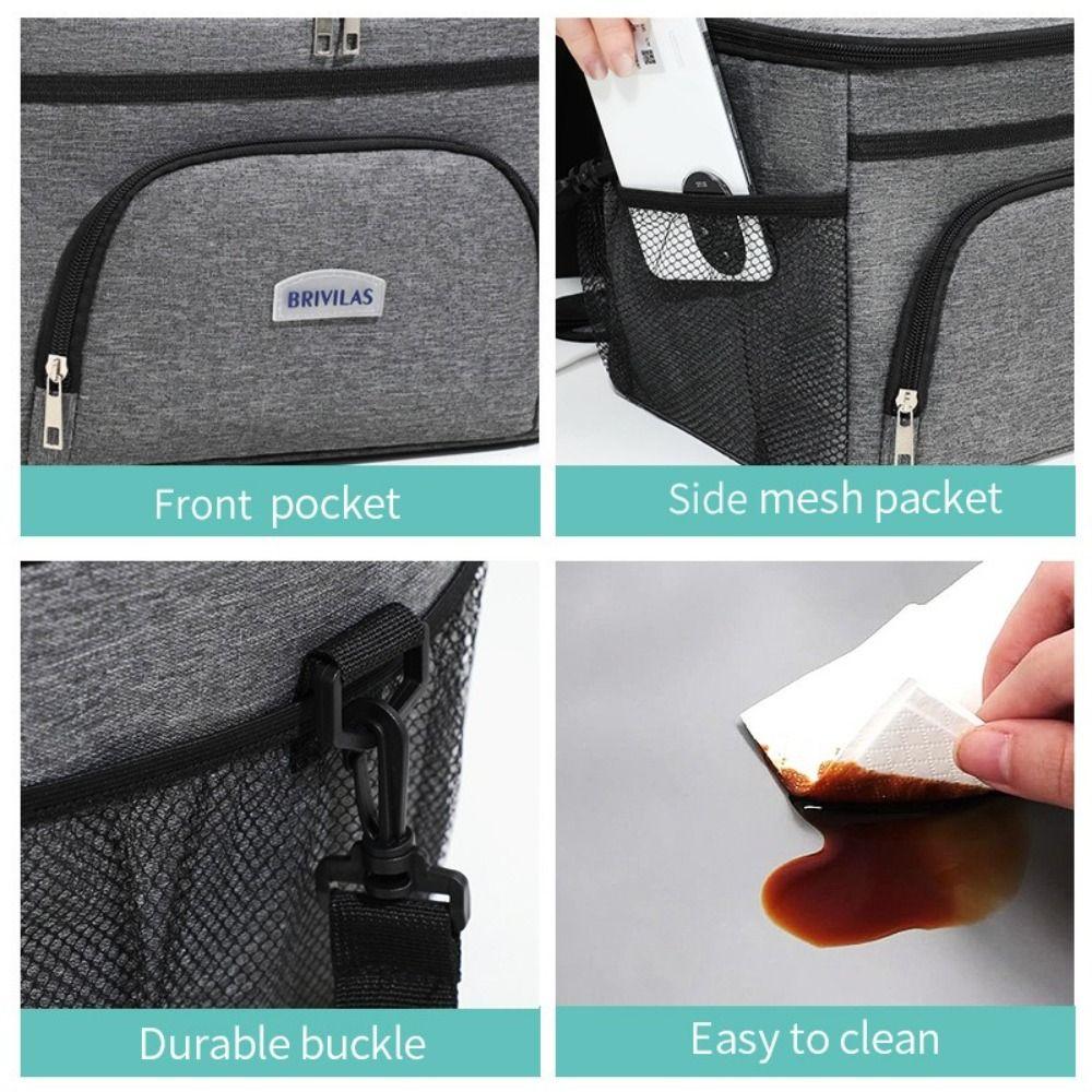 Large Capacity Shoulder Lunch Bag 25L Picnic Bag Leakproof Insulated Cooler Tote  Outdoor