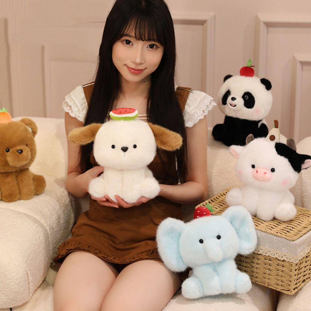 Fluffy Bear Elephant Stuffed Animal PP Cotton Soothing Hug Animal Dolls  Home Decor