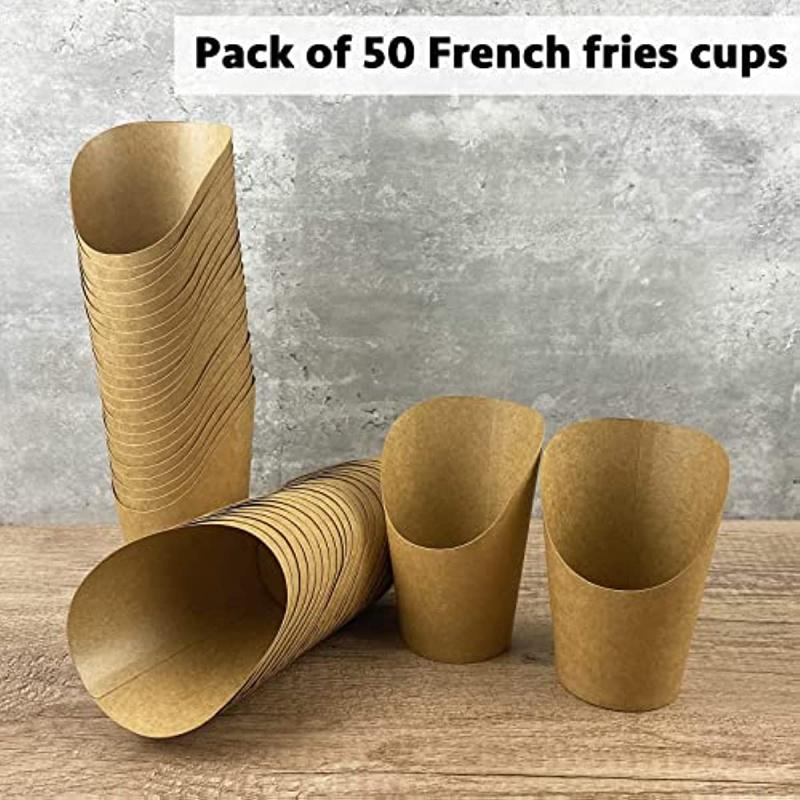 100pcs Multifunctional Paper Cups - Disposable, Food-Grade, French Fries Holder, Charcuterie Container, Paper Cupcake Holder,