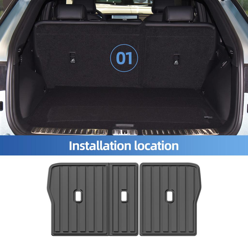 Smabee for Genesis GV60 Performance 2023-2026 TPE Car Cargo Liner Trunk Pad Backrest Pad All Weather Interior Accessories Black