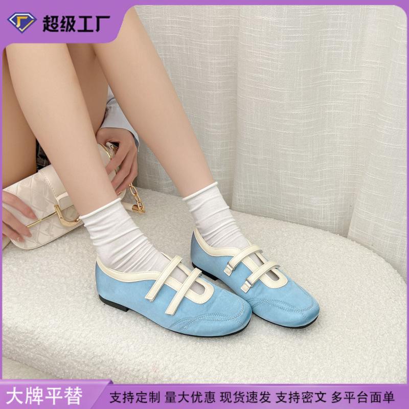 Ballet Shoes Single Shoes Satin Shallow Mouth Women's Shoes 2025 Summer New Casual Style Korean Niche Shoes Children's Design Style